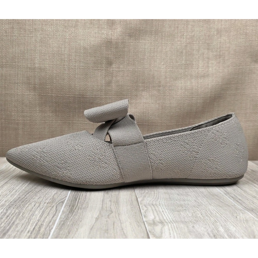 Skechers Cleo Point Womens 9 Classy  Taupe Bow Stretch Comfort Ballet Flats Boho - Picture 2 of 9